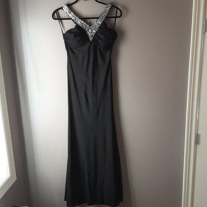 "Light in the Box" Black Open Back Sparkle Maxi Dress | Size 8-10